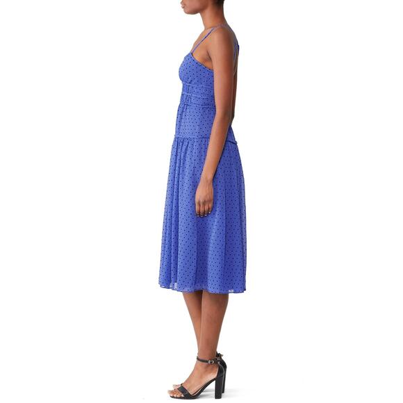 La Maison Talulah Sorrento Blue Polka Dot Print Sweetheart Midi Dress Size S - Picture 3 of 14